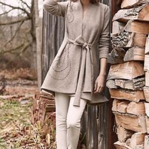 Anthropologie R. Neira Boiled Wool Wrap Cardigan